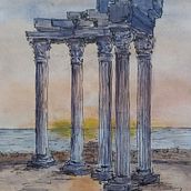 My second project after the workshop of sketching. Architectural Illustration, Sketching, and Watercolor Painting project by Romana Černá - 12.20.2020