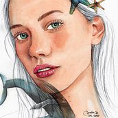Mi Proyecto del curso: Retrato ilustrado en acuarela. Portrait Drawing project by claudia cabanillas - 12.20.2020