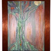 Chartreuse Crucifixion. Acr, and lic Painting project by Lillith Lockler - 12.21.2020