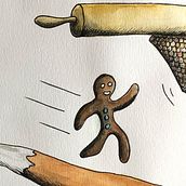 Illustrated Stories project: The Gingerbread Man. Children's Illustration, Traditional illustration, and Watercolor Painting project by Petra Oldengarm - 12.21.2020