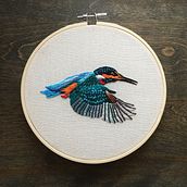 Kingfisher. Embroider project by Claudia Neff - 12.08.2020