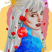Mi Proyecto del curso: Retrato ilustrado en acuarela. Watercolor Painting, Traditional illustration, Fine Arts, Painting, Drawing, Portrait Drawing, and Artistic Drawing project by Maro Ortiz - 12.22.2020