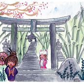 Meu projeto do curso: Ilustração em aquarela com influência japonesa. Drawing, Artistic Drawing, Traditional illustration, and Watercolor Painting project by Giovanna Krawczyk - 12.22.2020