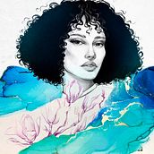 My project in Portrait with Apple Pencil, Alcohol Ink and Procreate course. Artistic Drawing, and Digital Illustration project by Lilia Samplina - 12.24.2020