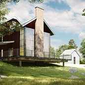3D Render - House Forest. 3D, Architecture, Digital Architecture, Color Correction, 3D Design, Architectural Photograph, 3D Modeling, L, scape Architecture, Photograph, Post-production, Photo Retouching, and ArchVIZ project by Luis Aguilar - 12.24.2020