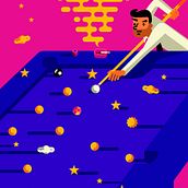 Playing astrological pool. Traditional illustration, Digital Illustration, and Vector Illustration project by E. Alarcón - 12.26.2020
