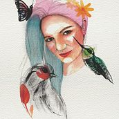 serie de retratos... . Un proyecto de Dibujo de Retrato y Pintura a la acuarela de Ceci Paola Mtz - 26.12.2020