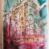 My project in Architectural Sketching with Watercolor and Ink course. 2D Animation project by mzupone - 12.29.2020