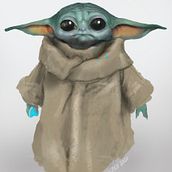 Baby Joda - The Mandalorian . Un proyecto de Dibujo digital e Ilustración tradicional de Daniel Dormido Fernández - 26.12.2020