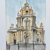 My project in Architectural Sketching with Watercolor and Ink course. Architectural Illustration, Ink Illustration, and Watercolor Painting project by Mihaela Gregov - 12.26.2020