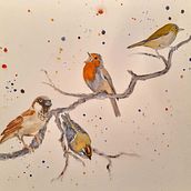 Birds with various characters. Un proyecto de Pintura a la acuarela de Marc Barends - 27.12.2020