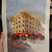 Mein Kursprojekt: Architektonische Zeichnung mit Aquarell und Tinte. Watercolor Painting, and Architecture project by v_nieb - 12.29.2020