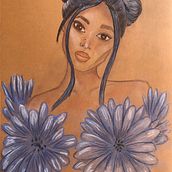 La flor de la achicoria. Traditional illustration project by tonyb - 12.31.2020