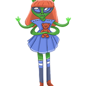 Personajes del espacio . Een project van Ontwerp van personages van Angélica Flores - 31.12.2020