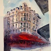 My project in Architectural Sketching with Watercolor and Ink course. Architectural Illustration project by Haike Tremblay - 01.01.2021