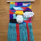 My project in Introduction to Frame Loom Tapestry course . % Liat Farkash tarafından hazırlanan Elyaf Sanatları projesi - 01.02.2021