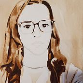 I'm working on a self portrait in acrylic. Here is half the work done on an underpainting.. Acr, and lic Painting project by Beth - 01.02.2021