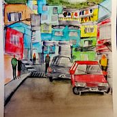 Mi Proyecto del curso: Paisajes urbanos en acuarela. Projekt z dziedziny Malowanie akwarelą użytkownika Lorena Valentina Liacoplo - 24.04.2021