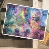 Galaxia - Mi Proyecto del curso: Técnicas modernas de acuarela. 3D, and Watercolor Painting project by ISABEL FREDES - 01.03.2021