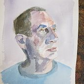 Portrait with phtalo blue underneath Ein Projekt aus dem Bereich Aquarellmalerei von sharon_avigad - 03.01.2021