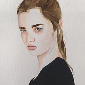  Meu projeto do curso: Retrato em aquarela a partir de uma fotografia. Projekt z dziedziny  Sztuki piękne, Trad, c, jna ilustracja,  R i sunek atramentem użytkownika Lívia Maria Alves - 04.01.2021
