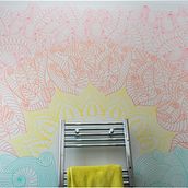 Tropical linework mural. Acr, lic Painting & Interior Decoration project by lena_pugacheva - 01.05.2021