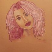 Pink lady. Traditional illustration project by tonyb - 01.05.2021