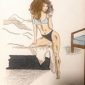 Buenas noches. Comic, and Traditional illustration project by tonyb - 01.05.2021