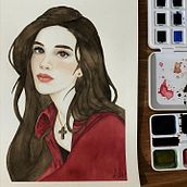 Mi Proyecto del curso: Retrato en acuarela a partir de una fotografía. Portrait Drawing, and Watercolor Painting project by Lilith Vargas - 01.05.2021