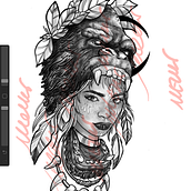 My project in Digital Design and Illustration of Tattoos with Procreate course. Digital Illustration, and Tattoo Design project by memi_mercurio - 01.05.2021