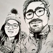 Proyecto final: Dibujo para principiantes nivel -1 . Portrait Drawing project by Geber Andrés - 01.07.2021