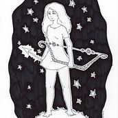 Sagitario . % Valentina Soto tarafından hazırlanan Çizim, Sanatsal Çizim, Portre Çizimi, Geleneksel illüstras, on, Mürekkep İllüstras, Ve onu projesi - 11.27.2017