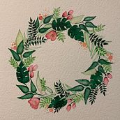 Flower wreath Ein Projekt aus dem Bereich Aquarellmalerei von Zsofia Badcock - 06.01.2021