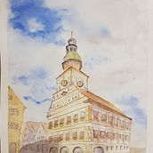 My project in Architectural Sketching with Watercolor and Ink course. Un progetto di Illustrazione architettonica, Disegno artistico, Bozzetti e Pittura ad acquerello di sh_rau - 06.01.2021