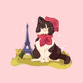 Badger the Cat. Un proyecto de Ilustración digital, Diseño de personajes, Ilustración infantil e Ilustración tradicional de Olga Ortiz - 07.01.2021