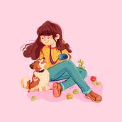 Little Mu. Un proyecto de Ilustración infantil, Ilustración digital, Ilustración tradicional y Dibujo de Retrato de Olga Ortiz - 07.01.2021