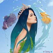 Mi Proyecto del curso: Retratos digitales de fantasía con Photoshop. Traditional illustration project by Umi Ryuuzaki - 01.07.2021