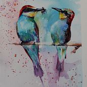 Acuarela artística para ilustración de aves. Proyecto final.. Watercolor Painting project by María Carmen - 01.07.2021