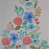 Composición botánica en acuarela. Watercolor Painting project by Alejandra Fernández - 10.23.2020