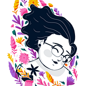 Meu projeto do curso: Retrato ilustrado com elementos botânicos. Un proyecto de Ilustración digital de Jaque Martins - 08.01.2021