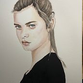 Watercolor Portrait - Sol Barrios Class . Watercolor Painting, and Portrait Drawing project by Laura Schuler - 01.08.2021