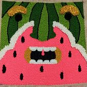 Mi Proyecto Final Barbudo Sandía del curso Bordado XL con aguja mágica. . Un proyecto de Bocetado de Gloria Cofré Osorio - 09.01.2021