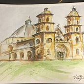 My project in Architectural Sketching with Watercolor and Ink course. Architecture, and Watercolor Painting project by Trinity Muller - 12.20.2020