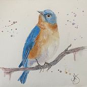 Little bird. Watercolor Painting project by Amé - 12.12.2020