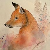 Le renard rêveur . Watercolor Painting project by Amé - 12.26.2020