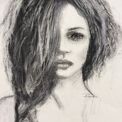 Mi Proyecto del curso: Retrato artístico al carboncillo: creando atmósferas. Portrait Drawing project by roswithasart - 01.09.2021