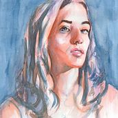 Mi Proyecto del curso: Retrato artístico en acuarela. Portrait Drawing, and Realistic Drawing project by Nathaly Vivanco Mayta - 01.10.2021