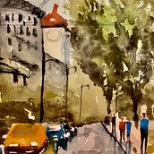 My project in Urban Landscapes in Watercolor course. Projekt z dziedziny Trad, c i jna ilustracja użytkownika Cristina - 10.01.2021