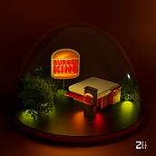 Rendering the new Burger King logo | Blender. 3D, 3D Design, and Traditional illustration project by Leonardo Zidane - 01.09.2021