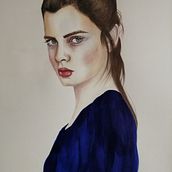 My project in Watercolor Portrait from a Photo course . Ilustrație tradițională de Barbara Farinella - 01.10.2021